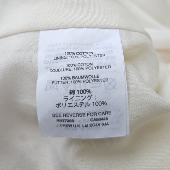 J. Crew Cotton Eyelet Dress with Short Sleeve Detail in White and Cream Sz 10 - Picture 8 of 13